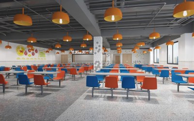 工业风食堂3D模型下载